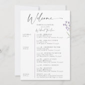 ラベンダ結婚ーの週末3日スケジュールエレガント 招待状 (正面)