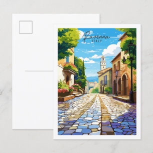 ラベンナイタリアのヴィンテージ旅行イラストレーション ポストカード