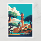 ラベンナイタリアアートヴィンテージ旅行イラストレーション ポストカード (正面)