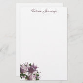 ラベンパーソナライズされたダバラフローラ文房具紙 便箋 (正面/裏面)