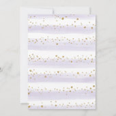 ラベンフェミニンダー金ゴールドフローラベビーガールシャワー サンキューカード (裏面)