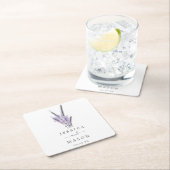 ラベンミニマルダー結婚のコースター スクエアペーパーコースター (インサイチュ)