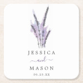 ラベンミニマルダー結婚のコースター スクエアペーパーコースター (正面)