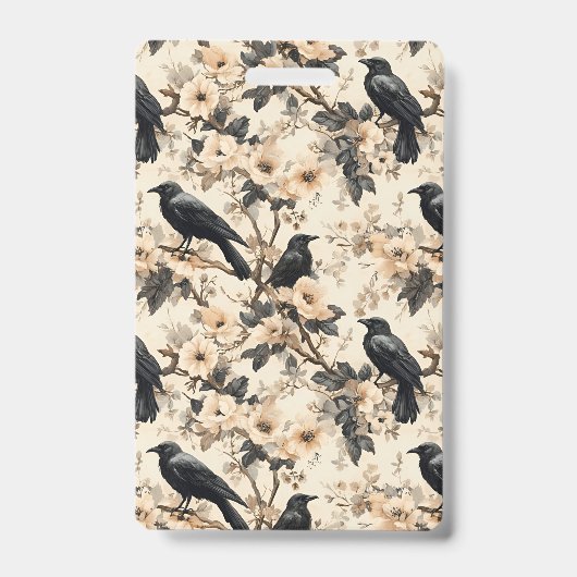 ラベン柄のクロ 花の木のバッジ バッジ (正面)