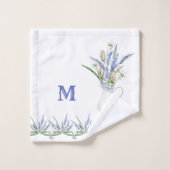 ラベン素朴ダージャグフローラ水彩 バスタオルセット (ウォッシュタオル)