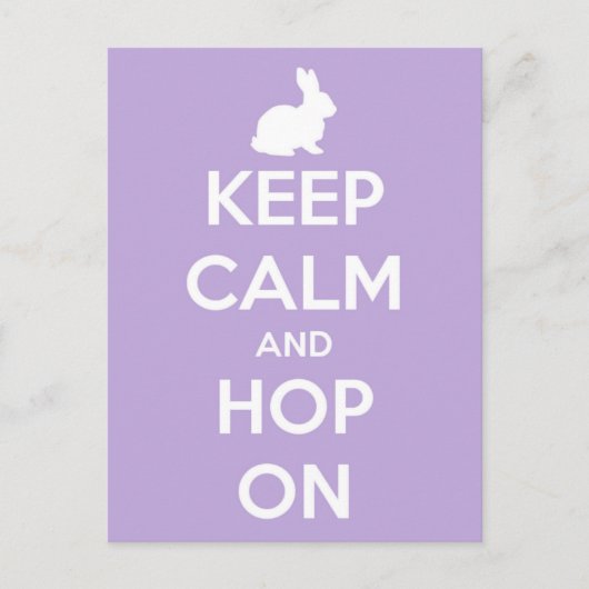 ラベ保ンダーとホワイトにホップ ポストカード (正面)