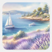 ラベ地中海のンダーコーストと帆船 スクエアシール (正面)