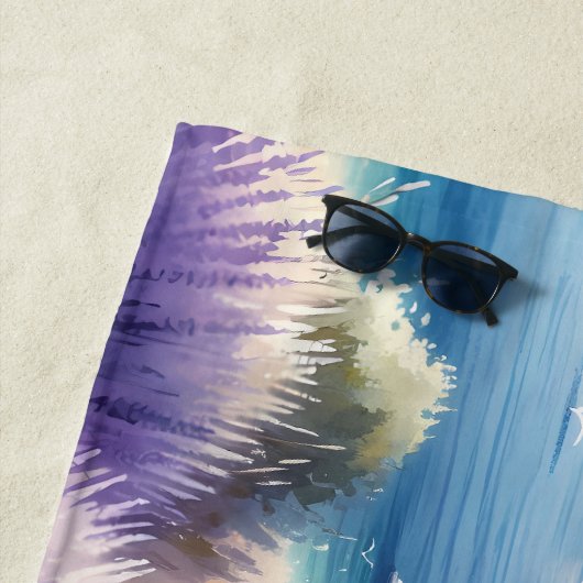 ラベ地中海のンダーコーストと帆船 ビーチタオル (インサイチュ)