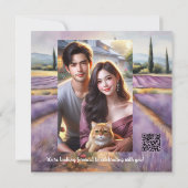 ラベ地中海のンダーファームカントリー結婚式 招待状 (裏面)