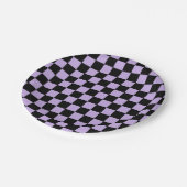 ラベ市松模様にンダーとブラック ペーパープレート (アングル)