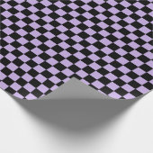 ラベ市松模様にンダーとブラック ラッピングペーパー (角)