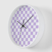 ラベ市松模様にンダーと白 壁時計 (傾斜)