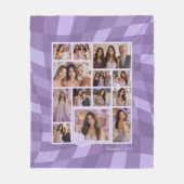 ラベ市松模様にン14フォトキープサケキンセニェラ フリースブランケット (正面)