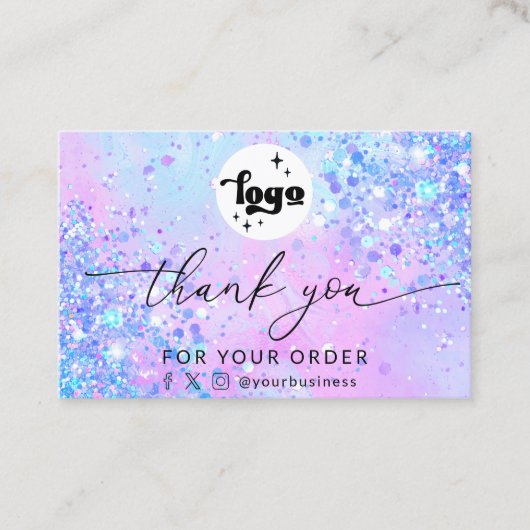 ラベ感謝していンダーグリッター名刺のスクリプト 名刺 (正面)