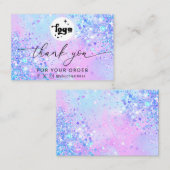 ラベ感謝していンダーグリッター名刺のスクリプト 名刺 (正面/裏面)