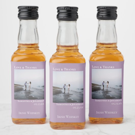 ラベ感謝していンミニマルダの写真結婚ミニ リキュールボトルラベル (ボトル)