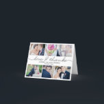 ラベ書ルの結婚サンキューカード – 白 サンキューカード<br><div class="desc">あなたの友人や家族が必ず崇拝する結婚したこのシックとカーモダンドと新しいカップルとして最初の通信を送信！他の色でも使用可能。デザイン© berryberrysweet.com</div>