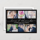 ラベ書ルの結婚サンキューカード – 黒 ポストカード (正面/裏面)