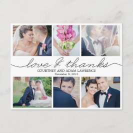 ラベ書ルの結婚写真サンキューカード白 サンキューカード