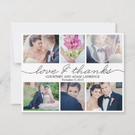 ラベ書ルの結婚写真サンキューカード白 サンキューカード