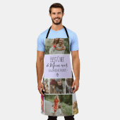 ラベ最高のンシェフとマムの写真コラージグリッド エプロン (着用した状態)