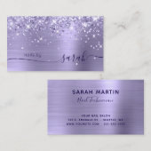 ラベ淡い色のンダーの輝くGlamシグネチスタイリッシュャ 名刺 (正面/裏面)