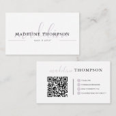 ラベ淡い色のンダー書道スクリプトQRコード 名刺 (正面/裏面)