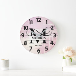 ラベ淡い色のンダーM動揺してモノグラム ラージ壁時計