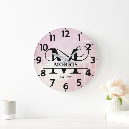 ラベ淡い色のンダーM動揺してモノグラム ラージ壁時計 (ホーム)