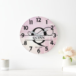 ラベ淡い色のンダーQ動揺してモノグラム ラージ壁時計