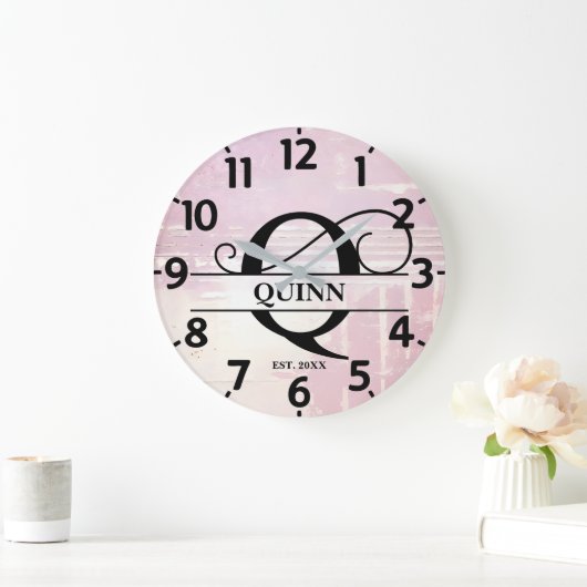 ラベ淡い色のンダーQ動揺してモノグラム ラージ壁時計 (ホーム)