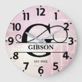 ラベ淡い色のンダG動揺してモノグラム ラージ壁時計 (正面)