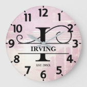 ラベ淡い色のンI動揺してモノグラム ラージ壁時計 (正面)