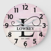 ラベ淡い色のンL動揺してモノグラム ラージ壁時計 (正面)