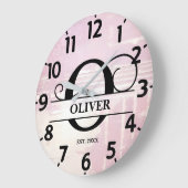 ラベ淡い色のンO動揺してモノグラム ラージ壁時計 (傾斜)