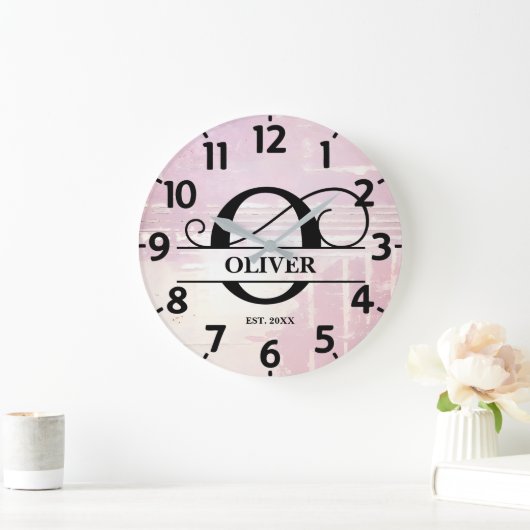 ラベ淡い色のンO動揺してモノグラム ラージ壁時計 (ホーム)
