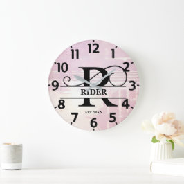 ラベ淡い色のンR動揺してモノグラム ラージ壁時計