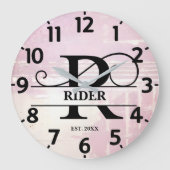 ラベ淡い色のンR動揺してモノグラム ラージ壁時計 (正面)