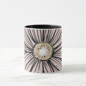 ラベ素晴らしンダーとブラックフラワーコーヒーマグ マグカップ (中央)