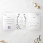 ラベ素朴ンシンプルダエレガントーの結婚 三つ折り招待状 (内部)