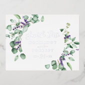 ラベ素朴ンダサークル | Silver Foil日付を保存 箔招待状ポストカード (正面)