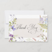 ラベ素朴ンダーとセージのワイルドフラワーホワイト サンキューカード (正面)