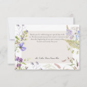 ラベ素朴ンダーとセージのワイルドフラワーホワイト サンキューカード (裏面)