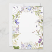 ラベ素朴ンダーとセージのワイルドフラワーホワイト 招待状 (裏面)