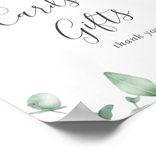 ラベ素朴ンダーとユーカリのカードとギフトサイン ポスター (角)