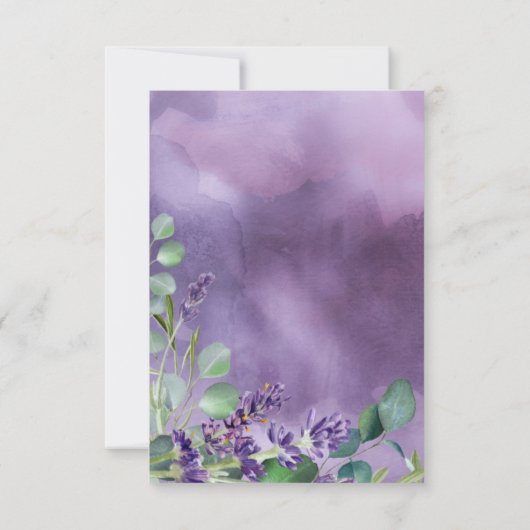 ラベ素朴ンダーとユーカリのネイビーブルー結婚ズ 出欠カード (裏面)