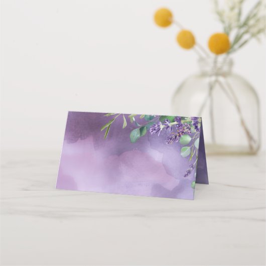 ラベ素朴ンダーとユーカリ大理石結婚の プレイスカード (裏面)