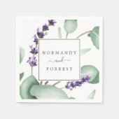 ラベ素朴ンダーとユーカリ結婚プス スタンダードカクテルナプキン (正面)