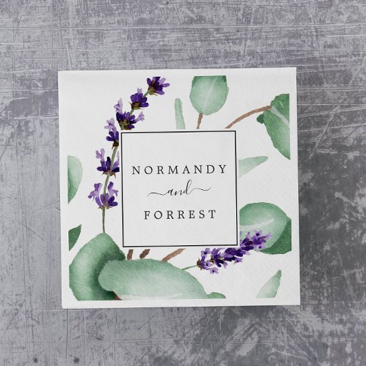 ラベ素朴ンダーとユーカリ結婚プス スタンダードカクテルナプキン