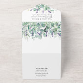 ラベ素朴ンダーとユーカリRSVP結婚の オールインワン招待状 (外側)